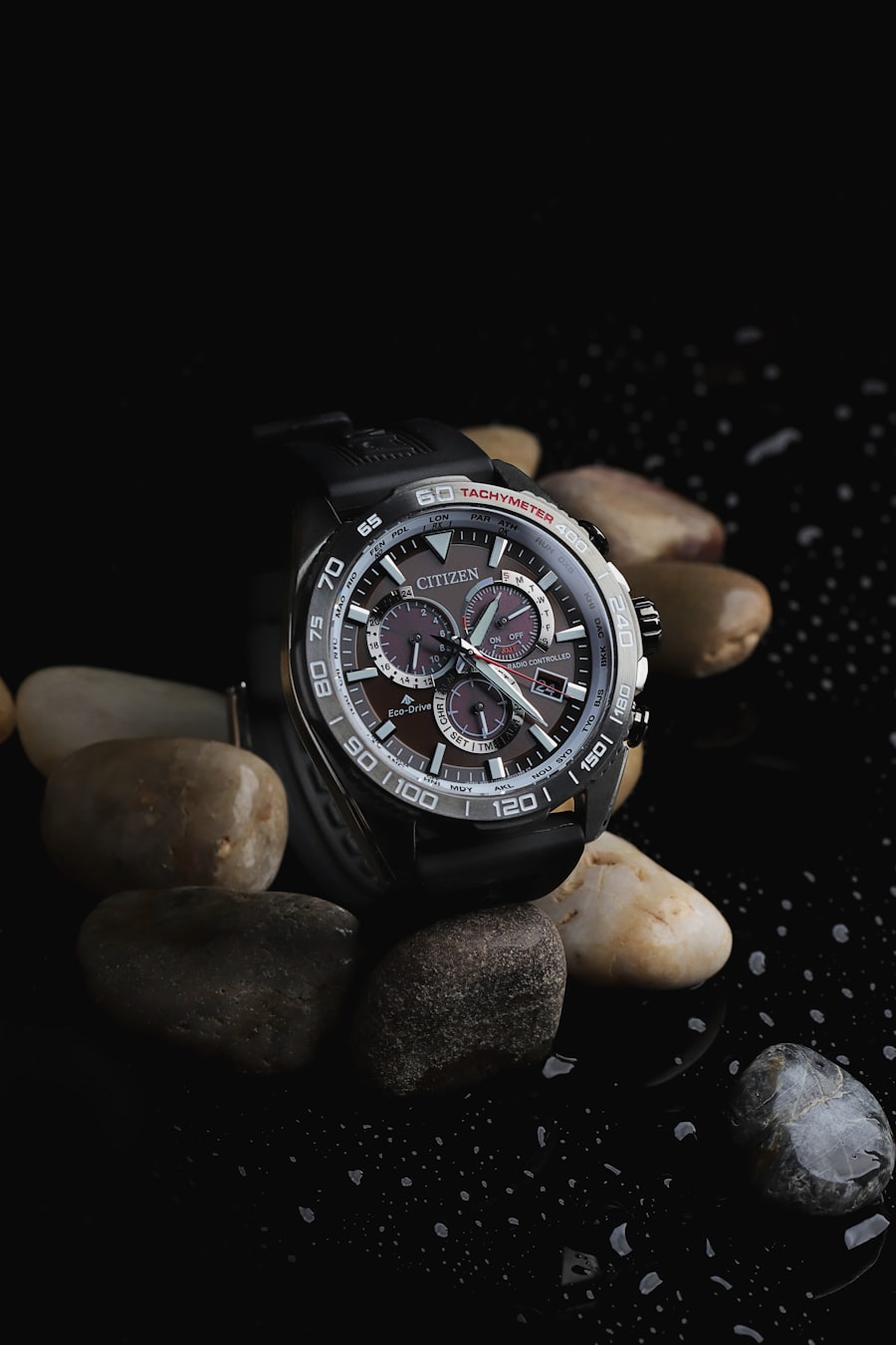 Black Tachymeter Sport Watch